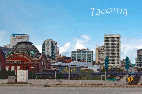 Tacoma Postcard, by Becky Frehse - A CITY WITH ART