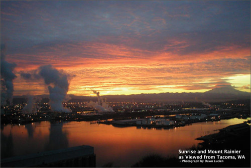 Tacoma Postcard, by Dawn Lucien - SUNRISE AND MOUNT RAINIER