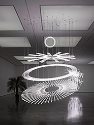 photo of installation by Cerith Wyn Evans on display December 2019